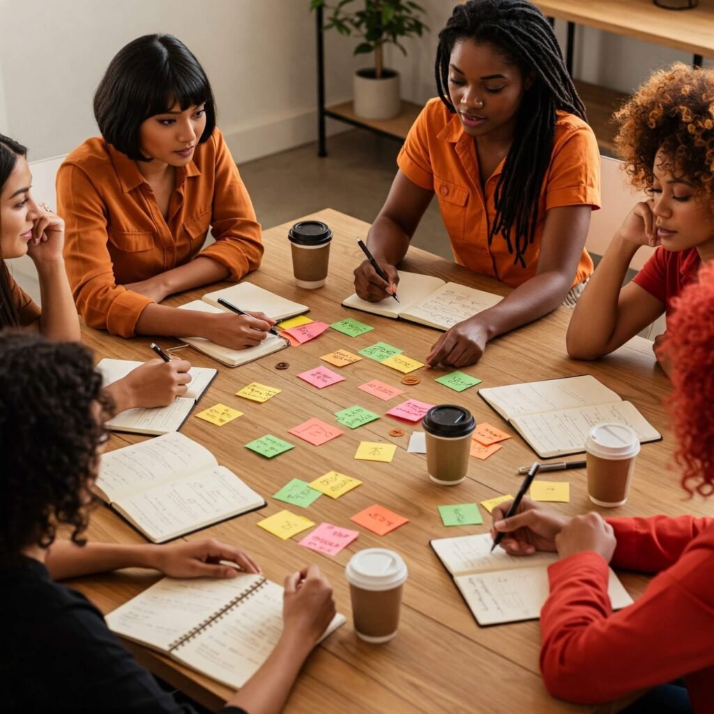 Diverse Female Founders Brainstorming