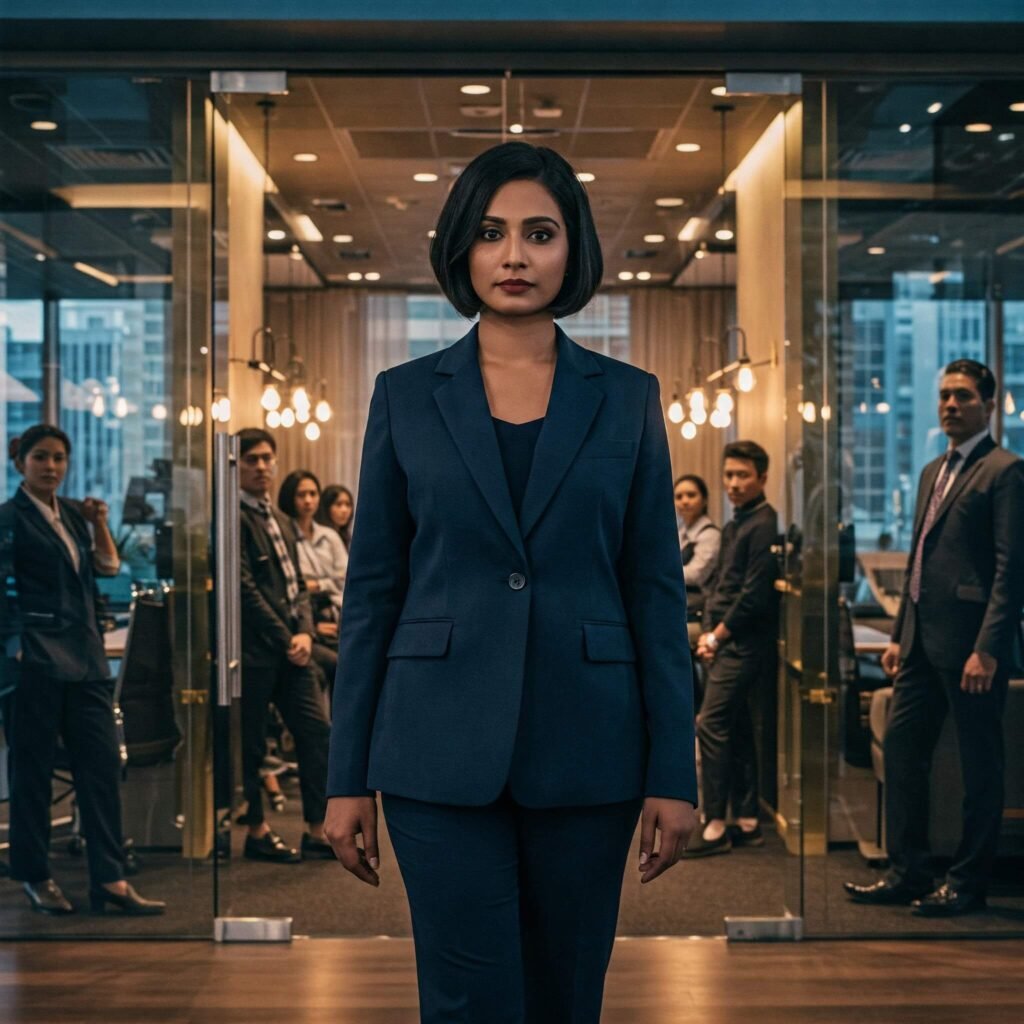 Boardroom Leader: Empowered Woman Team Success