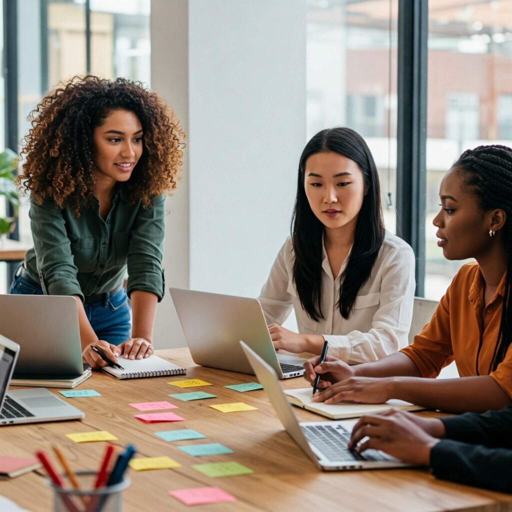 Women Entrepreneurs Brainstorming Together