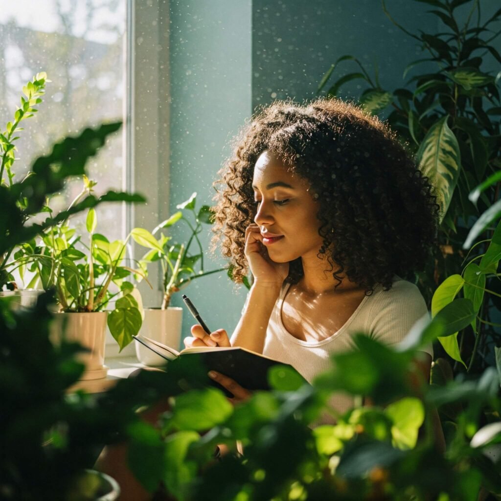 Calm Journaling in Sunlight