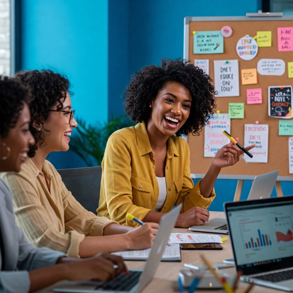 Collaborating Women in Meeting