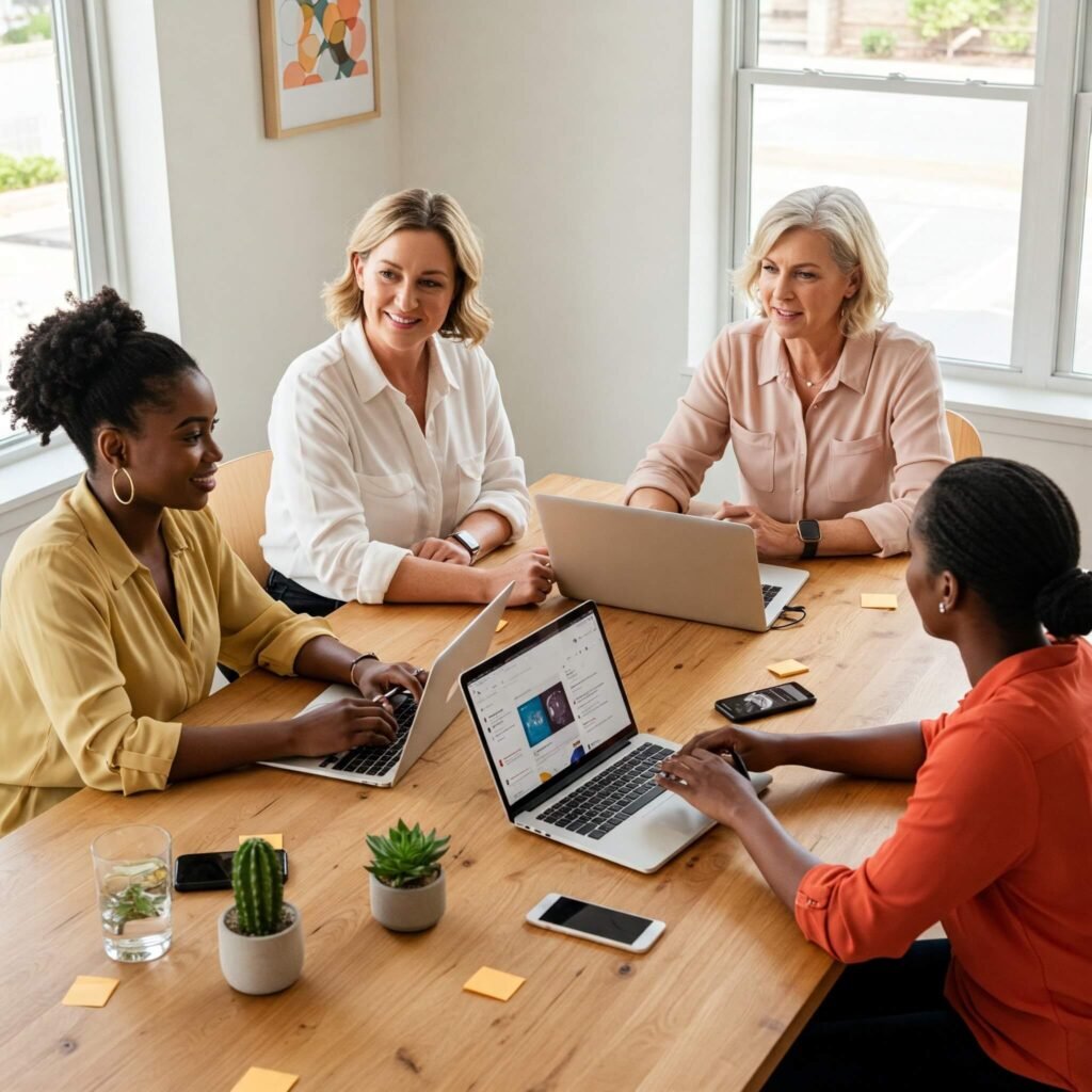 Women Discussing Finances Together