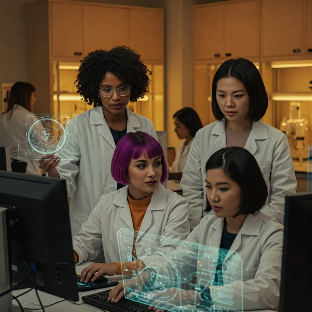 Women Collaborating in Tech/Science