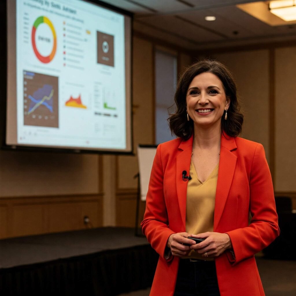 STEM Success: Woman Presenting at Conference