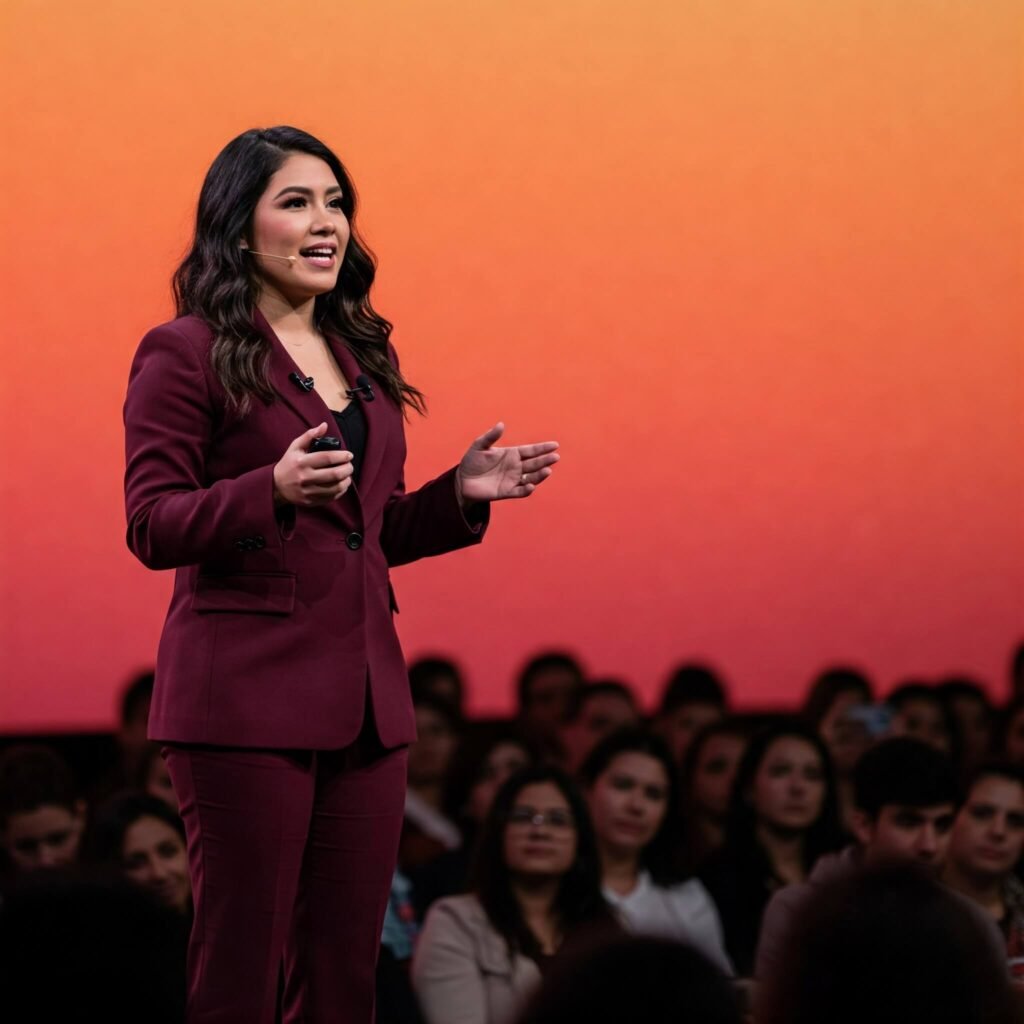 Woman Entrepreneur Speaking at Conference