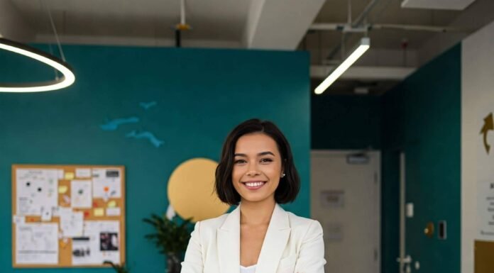 From Side Hustle to Empire: Female Founders Speak Confident Female Founder in Teal & Gold Office