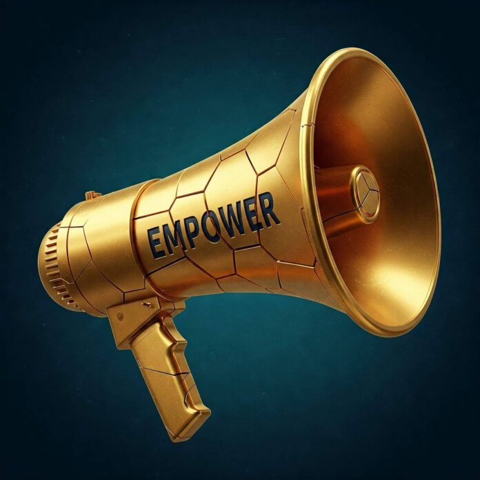 Cracked Gold Megaphone: Empower