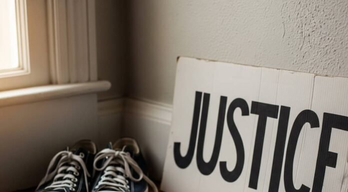 How to Talk About Abortion Access Without Shame A journal with a coffee stain, worn sneakers, and a protest sign on a floor.