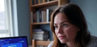 Back to School: Adult Education Options for Women Chaotic Ohio kitchen table with laptop glitch, crumpled notes, chipped mug, glittery hair tie.