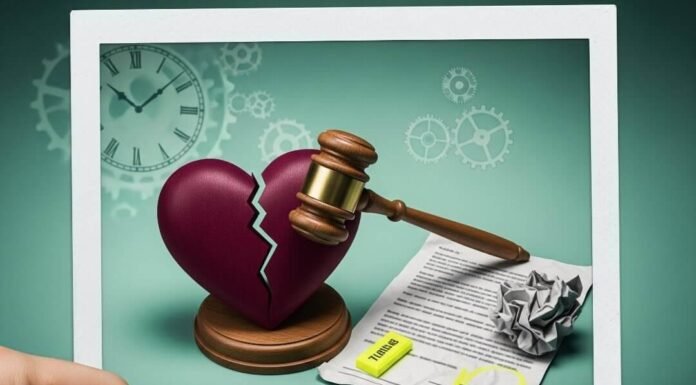 Domestic Violence and the Law: What’s Changing in 2025 Polaroid: gavel on broken heart, document, hands snapping rusty chains, clock gears.
