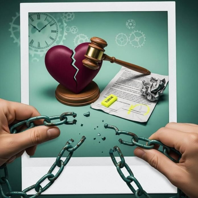 Polaroid: gavel on broken heart, document, hands snapping rusty chains, clock gears. Polaroid: gavel on broken heart, document, hands snapping rusty chains, clock gears.