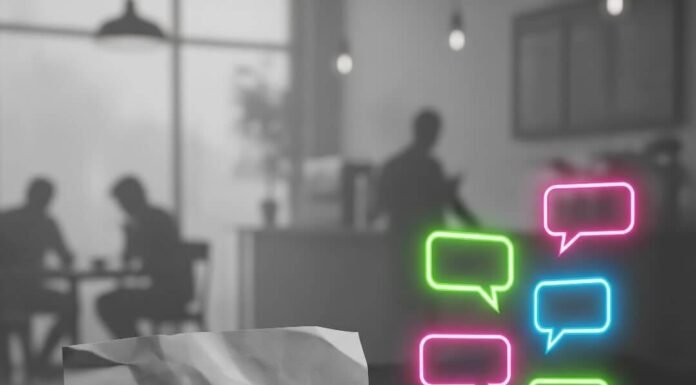 What Counts as Harassment—and How to Report It Scrunched sticky note "harassment," phone with reporting app, blurred coffee shop, neon bubbles.