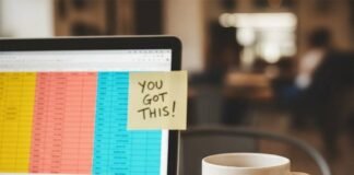 How to Start a Business as a Woman—Without Burning Out A laptop, mug, and paperclips on a table, with a "You Got This!" note.
