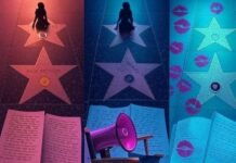 Is Hollywood Really Changing? A Feminist Perspective Hollywood feminism triptych: star silhouette, director chair, neon "Women Run This Show" sign.